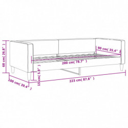 Tagesbett Dunkelgrau 90x200 cm Stoff