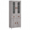 Highboard Grau Sonoma 69,5x34x180 cm Holzwerkstoff