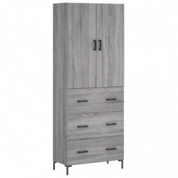 Highboard Grau Sonoma 69,5x34x180 cm Holzwerkstoff