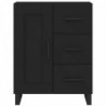 Highboard Schwarz 69,5x34x180 cm Holzwerkstoff