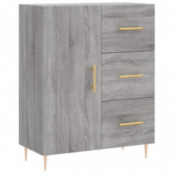 Highboard Grau Sonoma 69,5x34x180 cm Holzwerkstoff