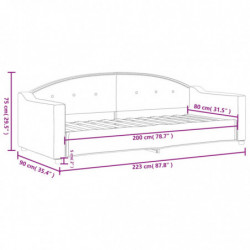 Tagesbett Schwarz 80x200 cm Stoff