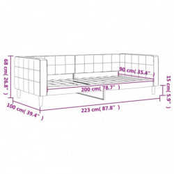 Tagesbett Schwarz 90x200 cm Samt