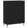 Highboard Schwarz 69,5x34x180 cm Holzwerkstoff