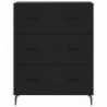 Highboard Schwarz 69,5x34x180 cm Holzwerkstoff