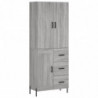 Highboard Grau Sonoma 69,5x34x180 cm Holzwerkstoff