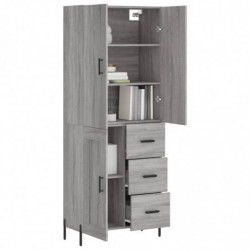 Highboard Grau Sonoma 69,5x34x180 cm Holzwerkstoff