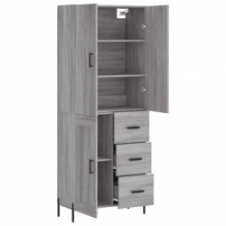 Highboard Grau Sonoma 69,5x34x180 cm Holzwerkstoff