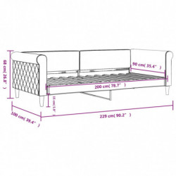 Tagesbett Hellgrau 90x200 cm Samt