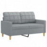 2-Sitzer-Sofa Hellgrau 120 cm Stoff