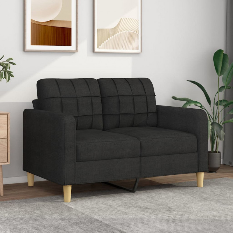 2-Sitzer-Sofa Schwarz 120 cm Stoff