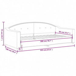 Tagesbett Dunkelgrau 90x200 cm Stoff