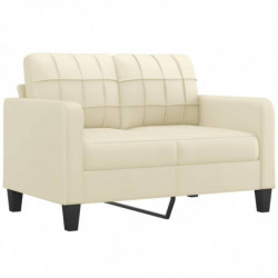 2-Sitzer-Sofa Creme 120 cm Kunstleder