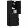 Highboard Schwarz 69,5x34x180 cm Holzwerkstoff