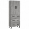 Highboard Grau Sonoma 69,5x34x180 cm Holzwerkstoff