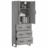 Highboard Grau Sonoma 69,5x34x180 cm Holzwerkstoff