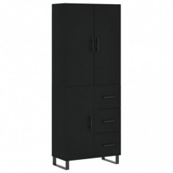 Highboard Schwarz 69,5x34x180 cm Holzwerkstoff