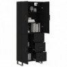 Highboard Schwarz 69,5x34x180 cm Holzwerkstoff