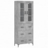 Highboard Betongrau 69,5x34x180 cm Holzwerkstoff