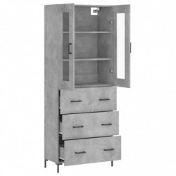 Highboard Betongrau 69,5x34x180 cm Holzwerkstoff