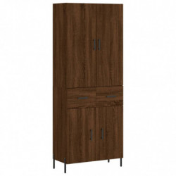 Highboard Braun Eichen-Optik 69,5x34x180 cm Holzwerkstoff