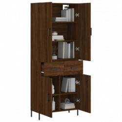 Highboard Braun Eichen-Optik 69,5x34x180 cm Holzwerkstoff