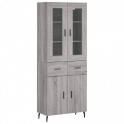 Highboard Grau Sonoma 69,5x34x180 cm Holzwerkstoff