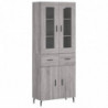 Highboard Grau Sonoma 69,5x34x180 cm Holzwerkstoff