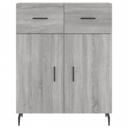 Highboard Grau Sonoma 69,5x34x180 cm Holzwerkstoff