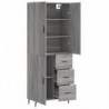 Highboard Grau Sonoma 69,5x34x180 cm Holzwerkstoff