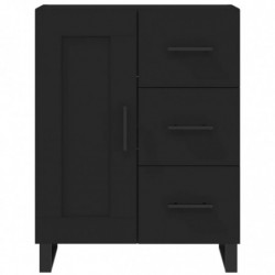 Highboard Schwarz 69,5x34x180 cm Holzwerkstoff