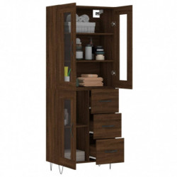 Highboard Braun Eichen-Optik 69,5x34x180 cm Holzwerkstoff