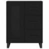 Highboard Schwarz 69,5x34x180 cm Holzwerkstoff