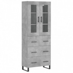 Highboard Betongrau 69,5x34x180 cm Holzwerkstoff