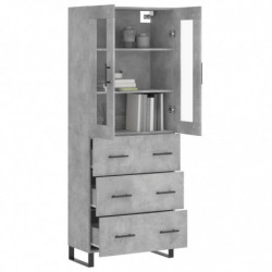 Highboard Betongrau 69,5x34x180 cm Holzwerkstoff