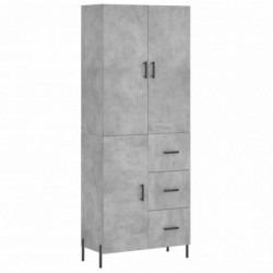 Highboard Betongrau 69,5x34x180 cm Holzwerkstoff