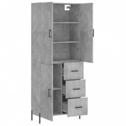 Highboard Betongrau 69,5x34x180 cm Holzwerkstoff