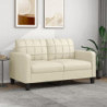 2-Sitzer-Sofa Creme 140 cm Kunstleder