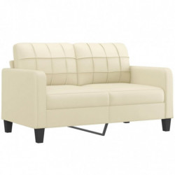 2-Sitzer-Sofa Creme 140 cm Kunstleder