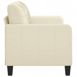 2-Sitzer-Sofa Creme 140 cm Kunstleder