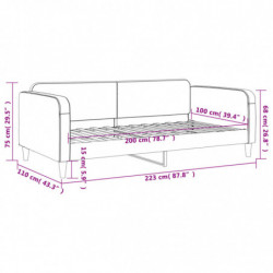 Tagesbett Dunkelgrau 100x200 cm Stoff