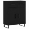 Highboard Schwarz 69,5x34x180 cm Holzwerkstoff