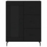 Highboard Schwarz 69,5x34x180 cm Holzwerkstoff