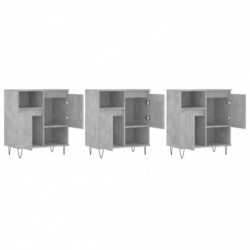 Sideboards 3 Stk. Betongrau Holzwerkstoff