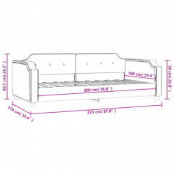 Tagesbett Dunkelgrau 100x200 cm Stoff