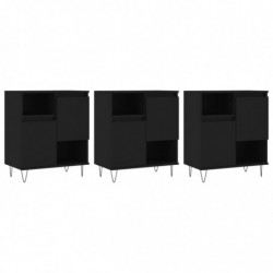 Sideboards 3 Stk. Schwarz Holzwerkstoff