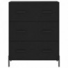 Highboard Schwarz 69,5x34x180 cm Holzwerkstoff