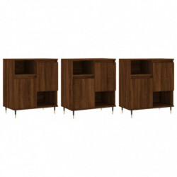 Sideboards 3 Stk. Braun Eichen-Optik Holzwerkstoff