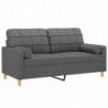 2-Sitzer-Sofa mit Zierkissen Dunkelgrau 140 cm Stoff