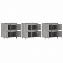 Sideboards 3 Stk. Grau Sonoma Holzwerkstoff